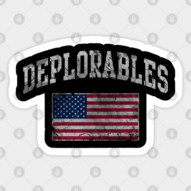 Patriotic Deplorables Flag Sticker by E